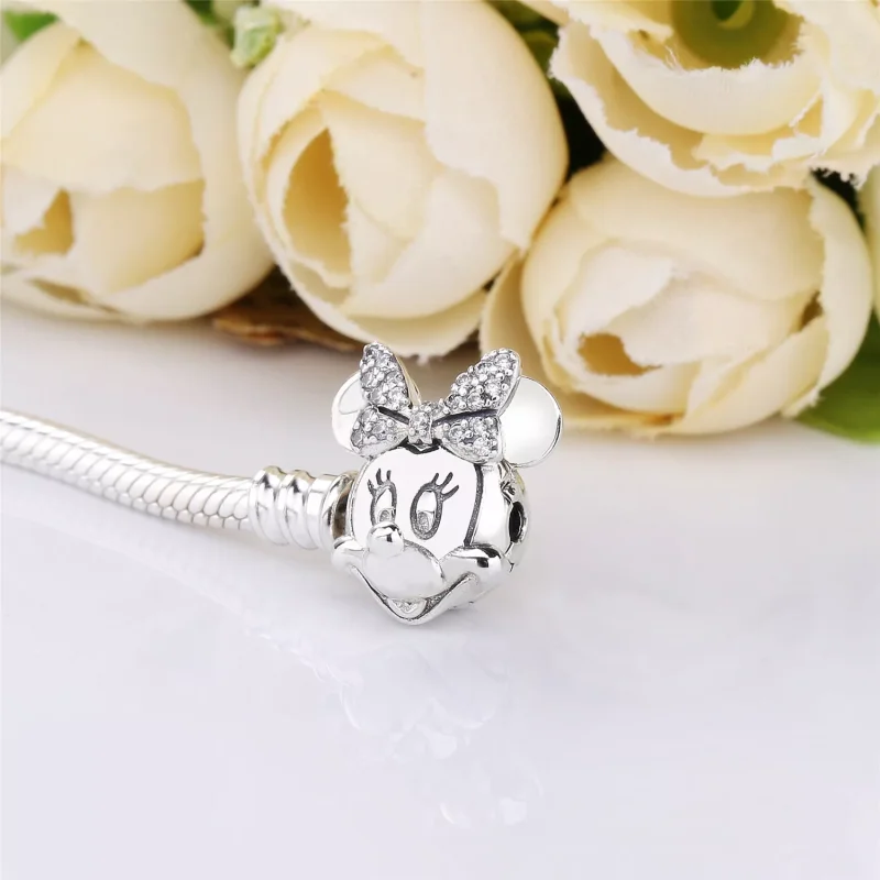 (bild till) Disney Pandora Moments Pavé Minnie Mouse Clasp Ormkedjearmband 5 - View 2