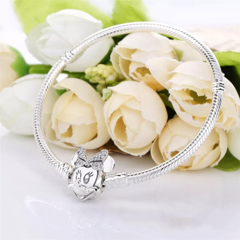 (bild till) Disney Pandora Moments Pavé Minnie Mouse Clasp Ormkedjearmband 5 - View 4