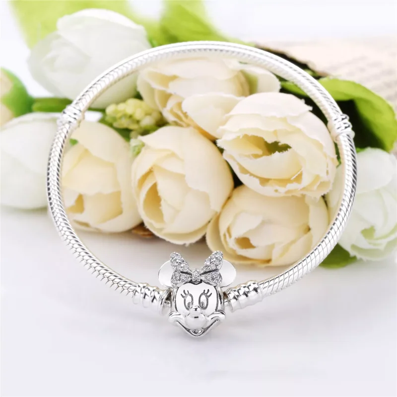 (bild till) Disney Pandora Moments Pavé Minnie Mouse Clasp Ormkedjearmband 5 - View 5