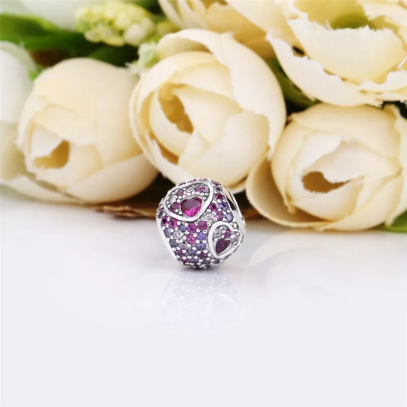(bild till) PANDORA Asymmetric Hearts of Love Berlock 797826CZRMX - View 3