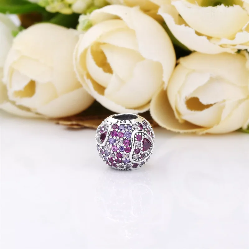 (bild till) PANDORA Asymmetric Hearts of Love Berlock 797826CZRMX - View 4