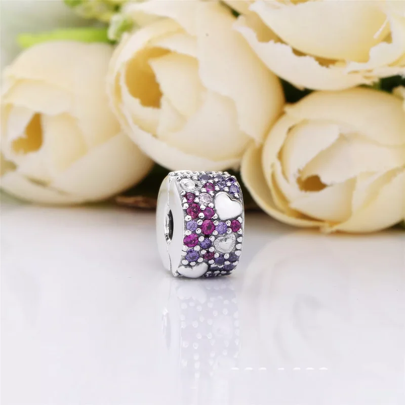 (bild till) PANDORA Asymmetric Hearts of Love Klämstopp 797838CZRMX - View 2