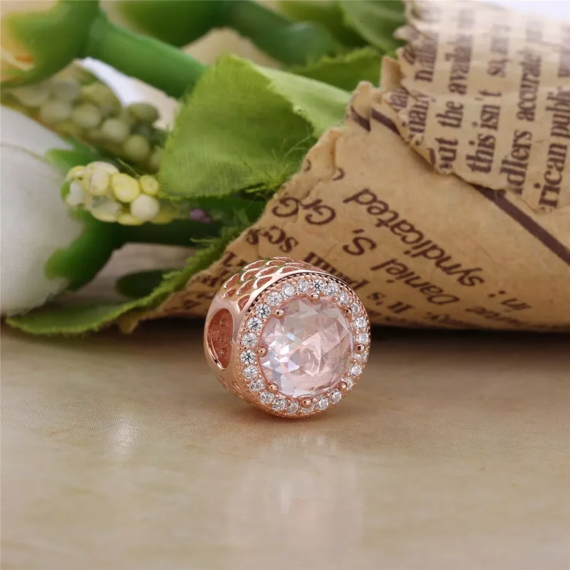(bild till) Pandora Berlock Strålande Hjärtan 14 Karat Roséguld - 781725Cz - View 2