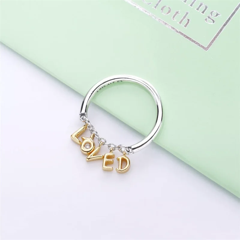 (bild till) PANDORA Loved Script Ring 167799CZ - View 3