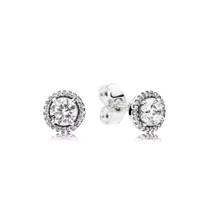 (bild till) PANDORA Round Sparkle Örhängen 296272CZ