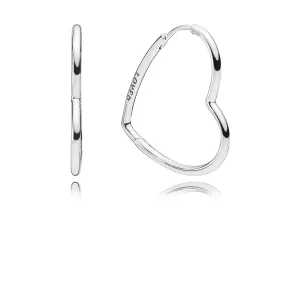 (bild till) PANDORA Asymmetric Hearts of Love Hoop Earrings Small Creoler 29