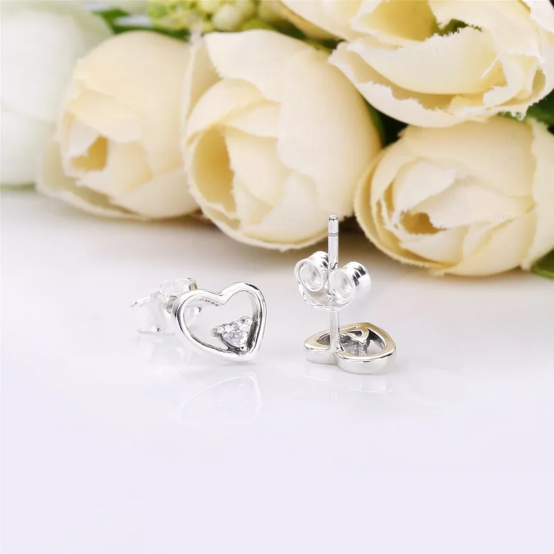 (bild till) PANDORA Asymmetric Hearts of Love Stiftörhängen 297813CZ - View 5