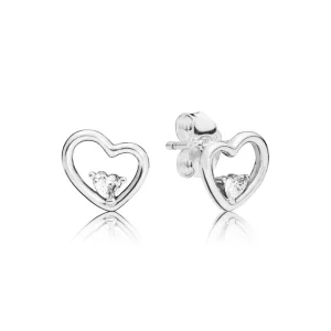 (bild till) PANDORA Asymmetric Hearts of Love Stiftörhängen 297813CZ