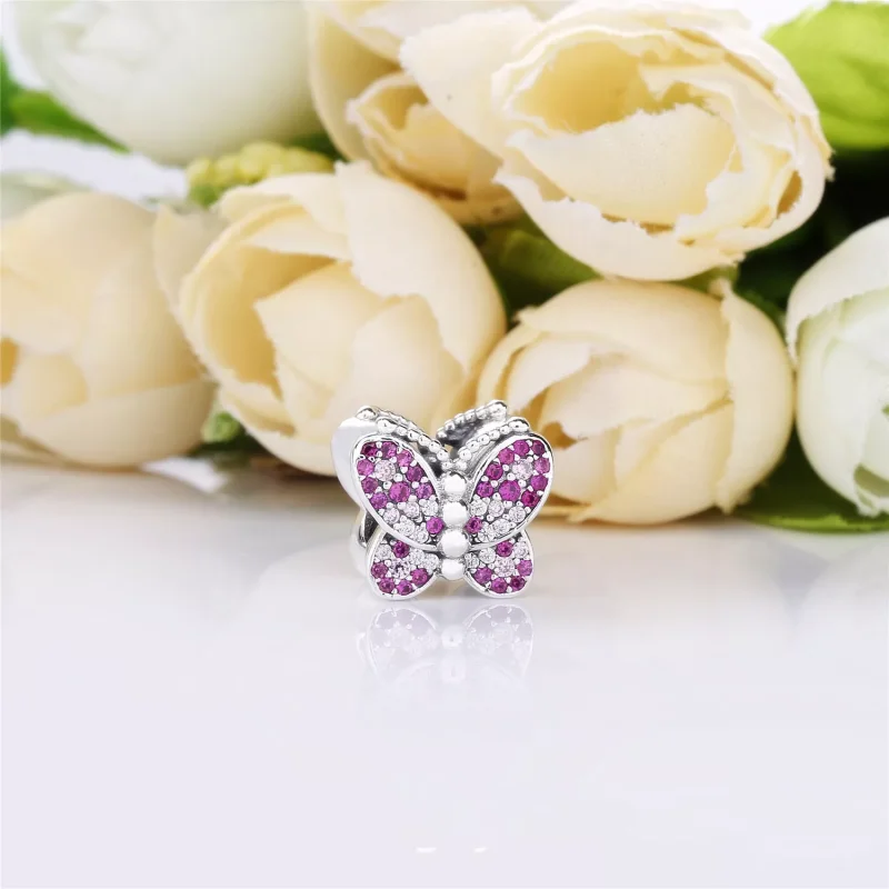 (bild till) PANDORA Bländande rosa fjäril Berlock 797882NCCMX - View 2
