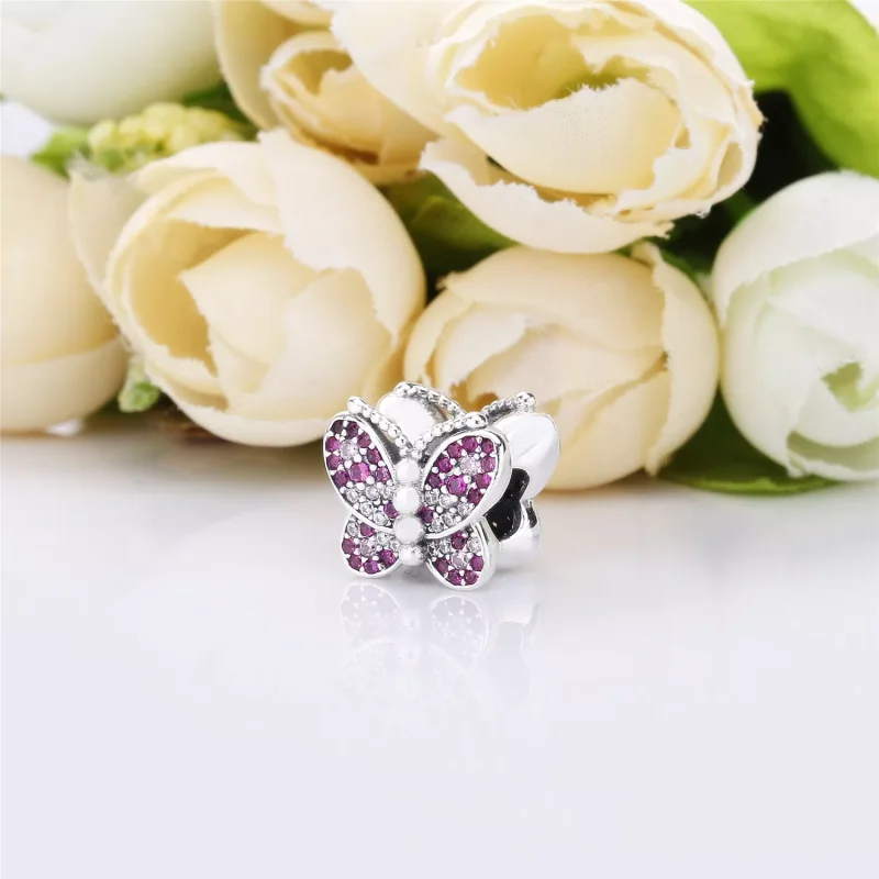 (bild till) PANDORA Bländande rosa fjäril Berlock 797882NCCMX - View 3