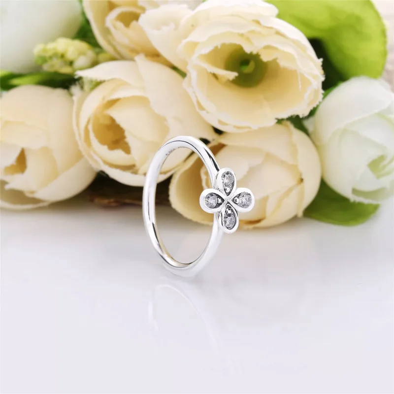 (bild till) PANDORA Four-Petal Flower Ring 197967CZ - View 2
