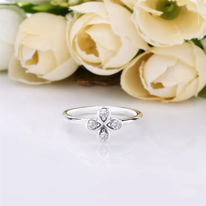 (bild till) PANDORA Four-Petal Flower Ring 197967CZ - View 3