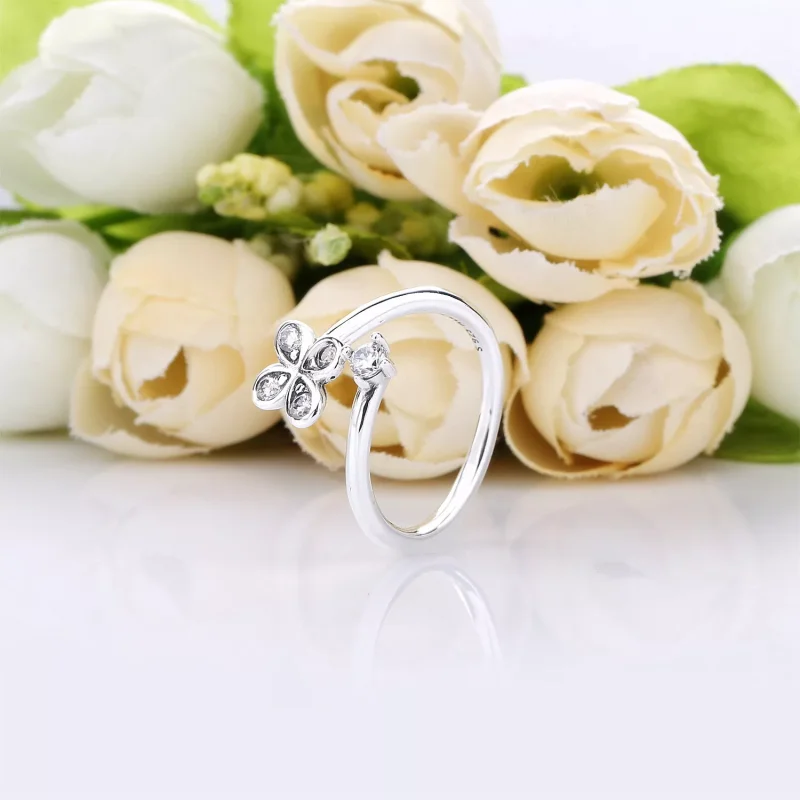 (bild till) PANDORA Four-Petal Flower Ring 197988CZ - View 4