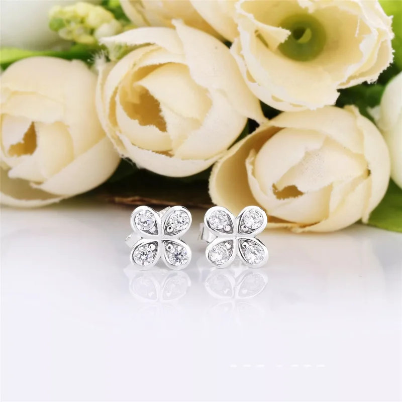 (bild till) PANDORA Four-Petal Flowers Örhängen 297968CZ - View 2