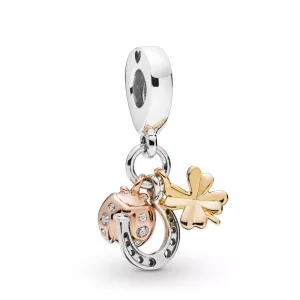 (bild till) PANDORA Horseshoe, Clover & Ladybird Hängberlock 797852CZ