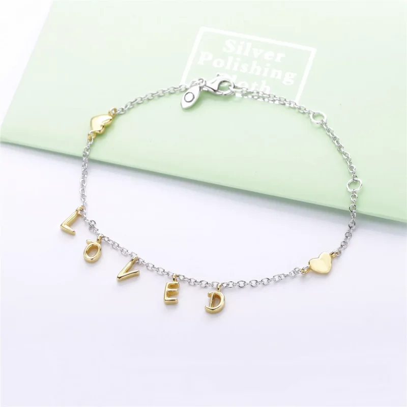 (bild till) PANDORA Loved Script Kedjearmband 567804 - View 4