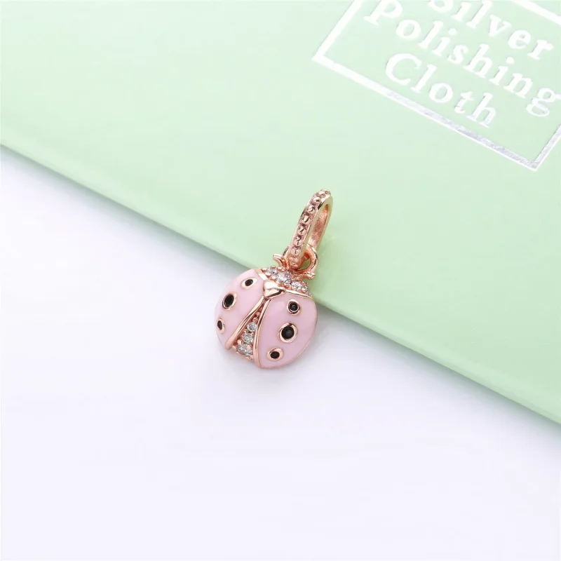 (bild till) PANDORA Lucky Pink Ladybird Hängsmycke 387909EN160 - View 2