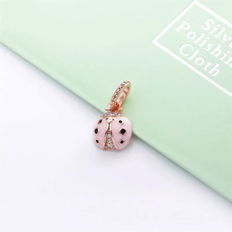 (bild till) PANDORA Lucky Pink Ladybird Hängsmycke 387909EN160 - View 4