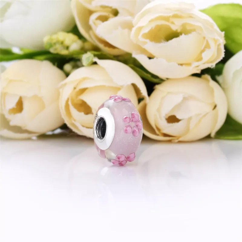 (bild till) PANDORA Pink Flower Glass Berlock 797901 - View 2
