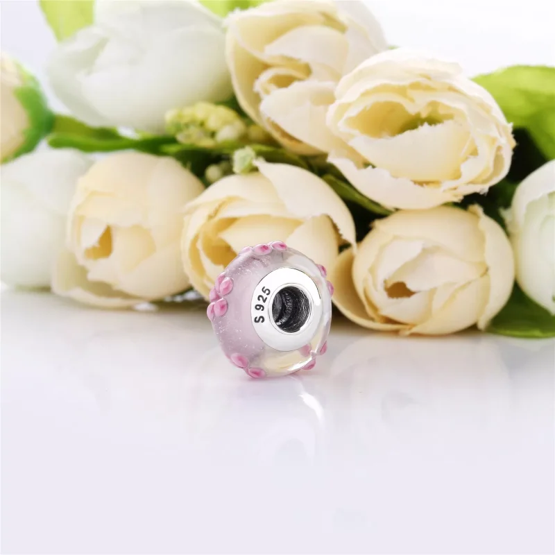 (bild till) PANDORA Pink Flower Glass Berlock 797901 - View 3