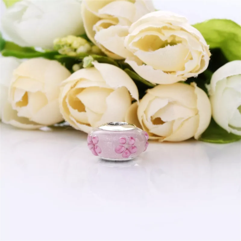 (bild till) PANDORA Pink Flower Glass Berlock 797901 - View 4