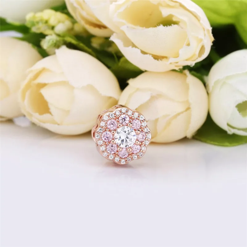 (bild till) PANDORA Pink Sparkle Flower Berlock 787851NPM - View 2