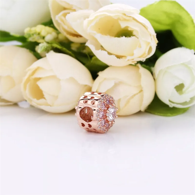 (bild till) PANDORA Pink Sparkle Flower Berlock 787851NPM - View 3