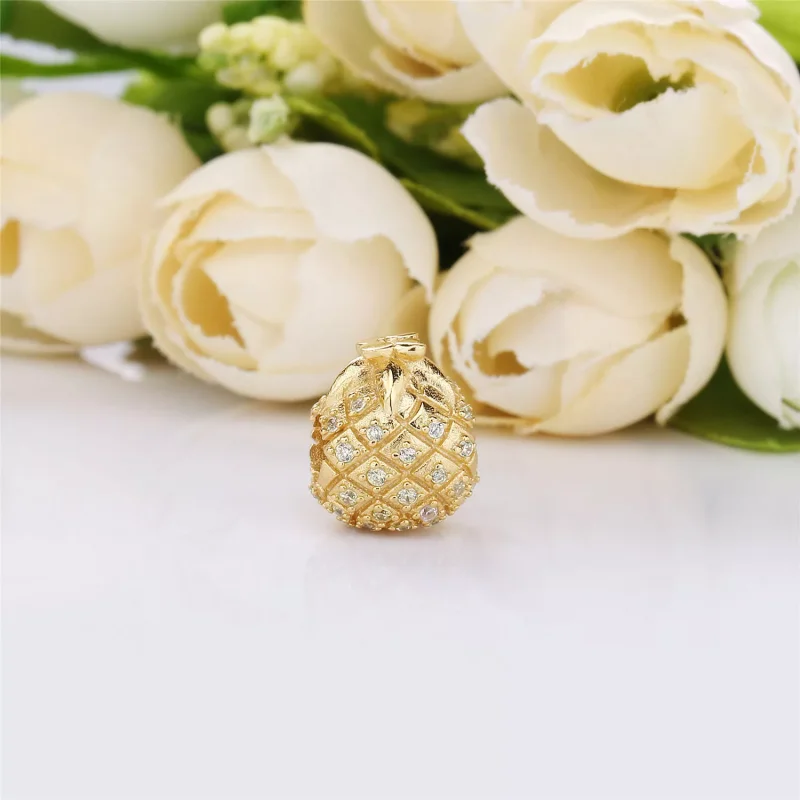 (bild till) Pandora Berlock Gyllene Ananas 14 Karats Guldpläterad - 767904Ccz - View 2
