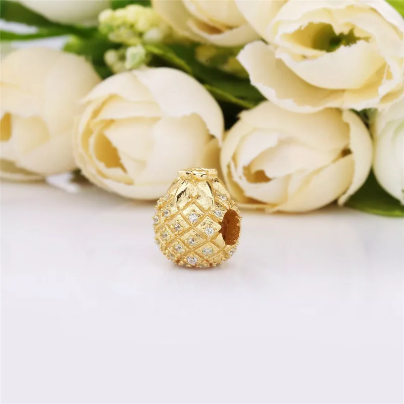 (bild till) Pandora Berlock Gyllene Ananas 14 Karats Guldpläterad - 767904Ccz - View 3