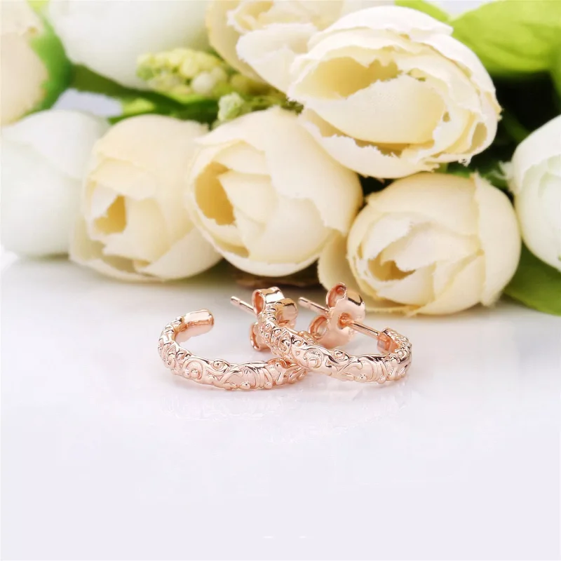 (bild till) Pandora Creoler Kunglig Skönhet 14 Karat Roséguld - 287732 - View 2