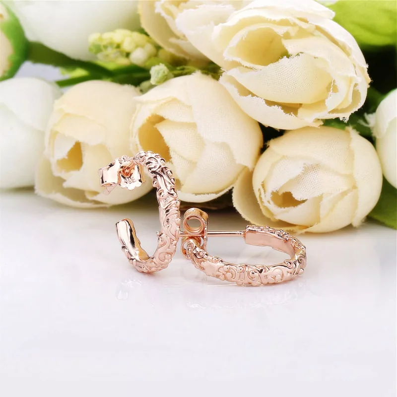 (bild till) Pandora Creoler Kunglig Skönhet 14 Karat Roséguld - 287732 - View 4
