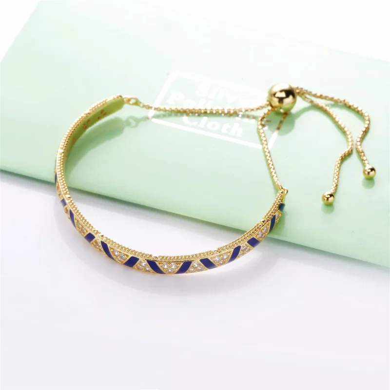 (bild till) PANDORA Exotic Stones & Stripes Shine Sliding Armring 568051CZ - View 3