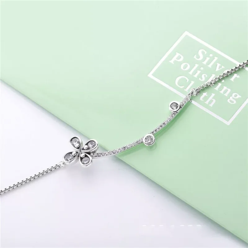 (bild till) PANDORA Four-Petal Flower Halsband 397956CZ - View 2