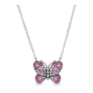 (bild till) Pandora Halsband Bländande Rosa Fjäril - 397931Nccmx-50