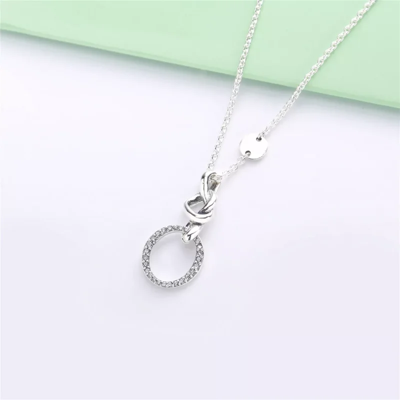 (bild till) PANDORA Knotted Heart Halsband 398078CZ - View 2