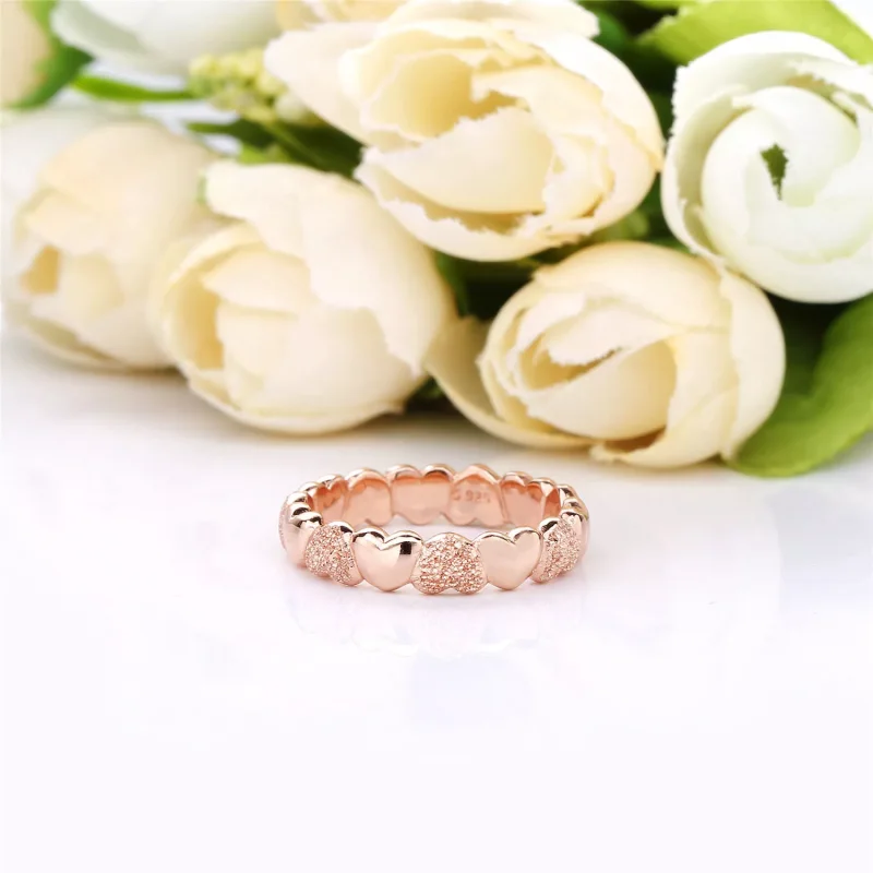 (bild till) PANDORA Matte Brilliance Hearts Ring 187950 - View 4