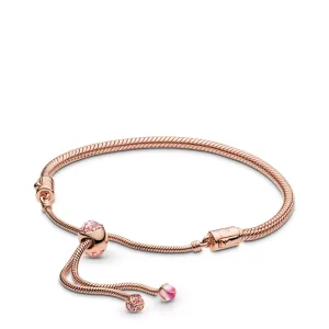 (bild till) Pandora Moments Rosa Persikoblomma, Ormkedjearmband - 588093Nccmx