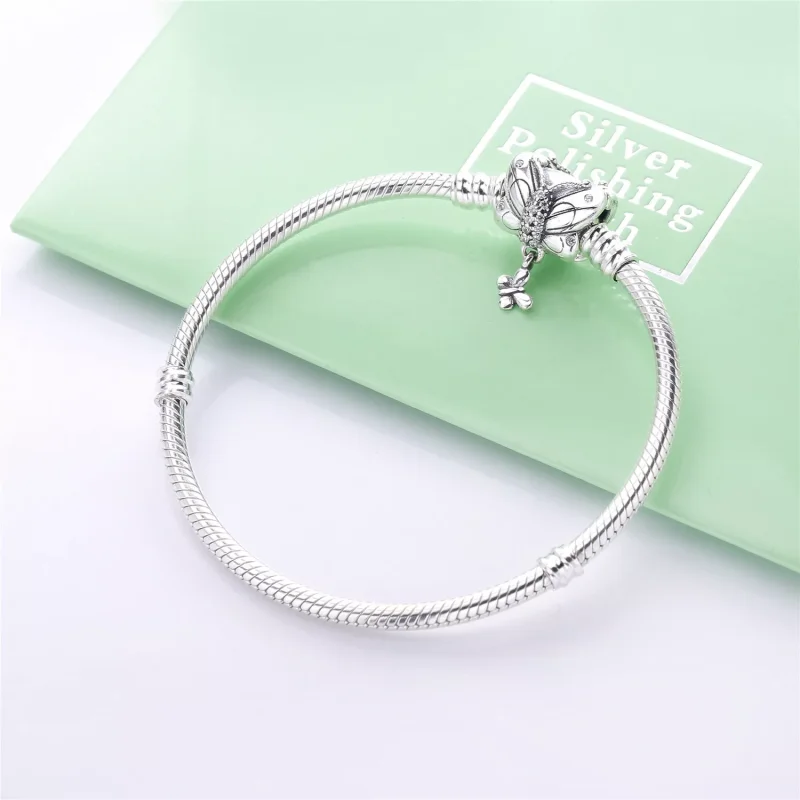 (bild till) PANDORA Moments Silver Armband, Decorative Butterfly 597929CZ - View 4