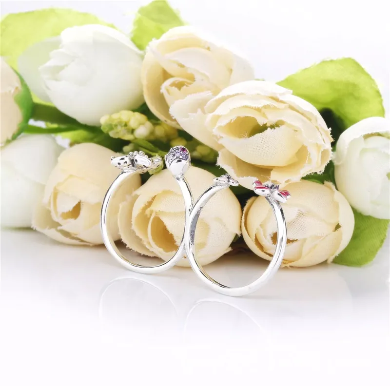(bild till) Pandora Ring Persika Blommar Blommor - 198091Nccmx - View 4