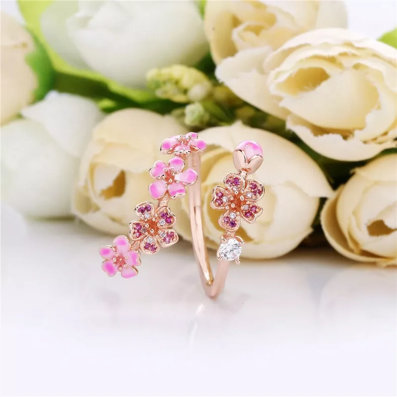 (bild till) Pandora Ring Persikoblomma Blomma 14 Karat Roséguld - 188088Nccmx - View 2