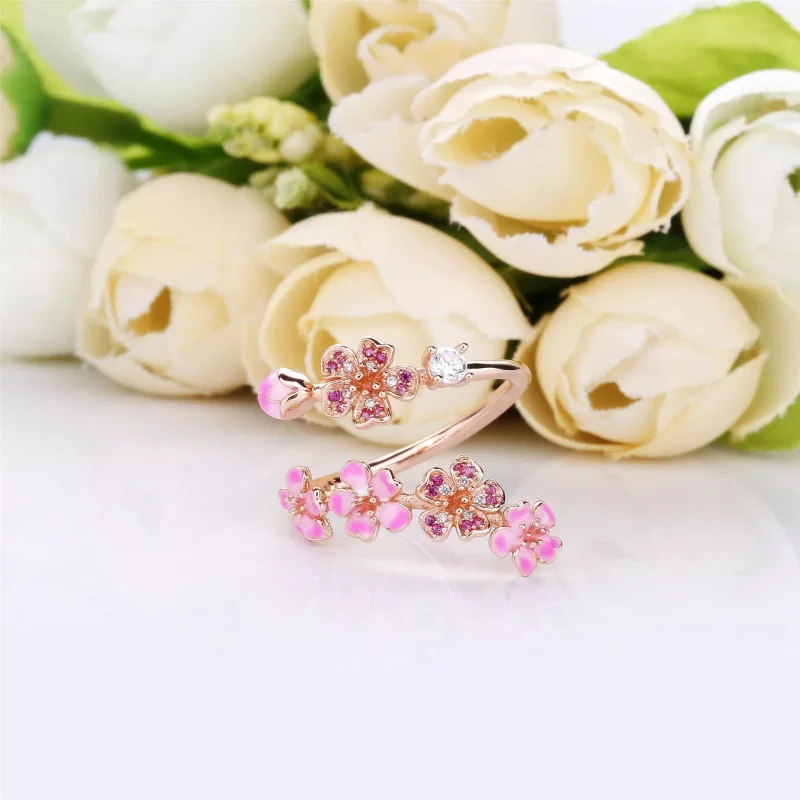 (bild till) Pandora Ring Persikoblomma Blomma 14 Karat Roséguld - 188088Nccmx - View 3