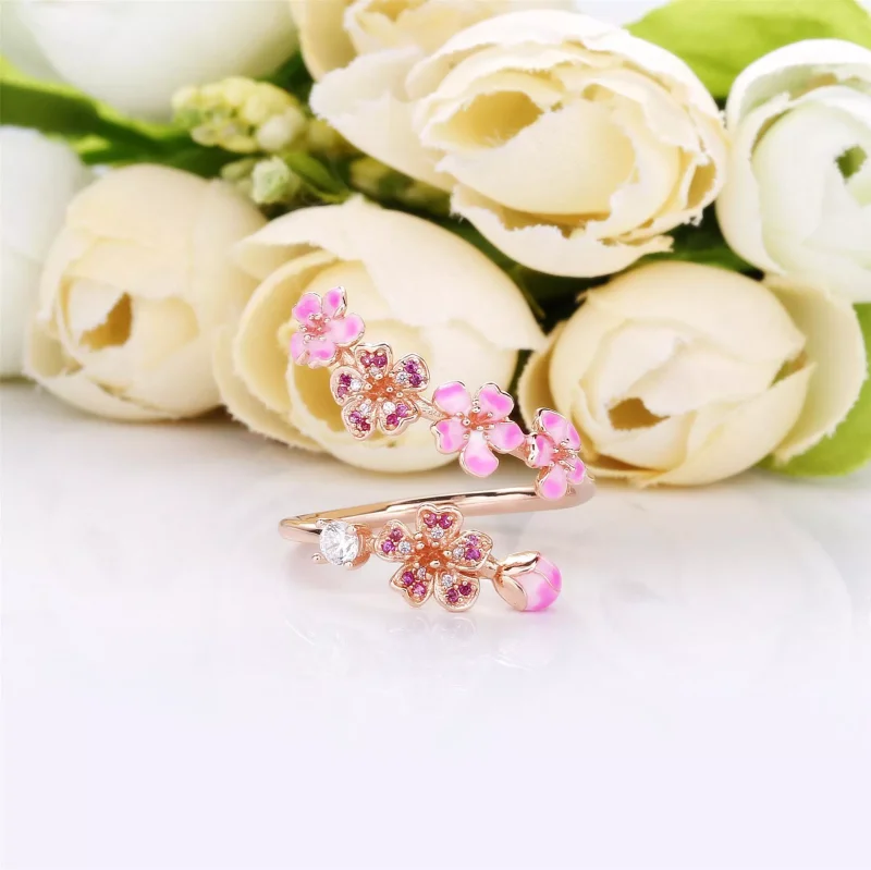 (bild till) Pandora Ring Persikoblomma Blomma 14 Karat Roséguld - 188088Nccmx - View 4