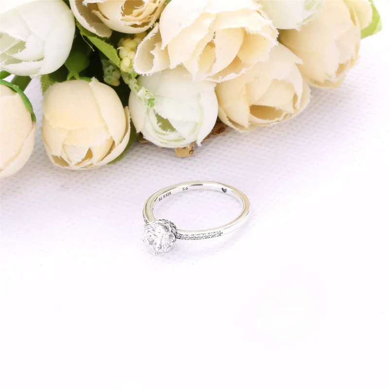 (bild till) Clear Sparkling Crown Ring - 198289Cz - View 2