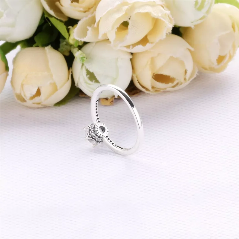 (bild till) Clear Sparkling Crown Ring - 198289Cz - View 3