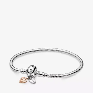 (bild till) Pandora Armband Blad & Ormkedja 14 Karat Roséguld - 588333Cz