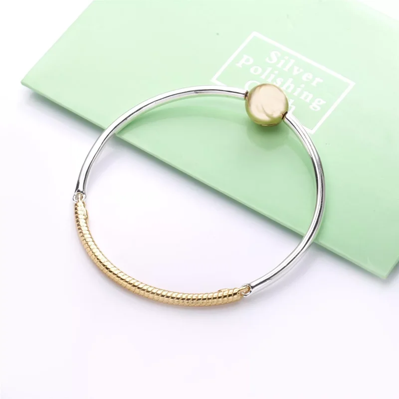(bild till) Pandora Armring Tre Länkar 14 Karats Guldpläterad - 568143 - View 3