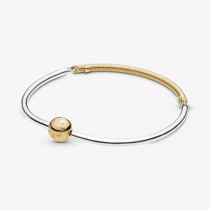(bild till) Pandora Armring Tre Länkar 14 Karats Guldpläterad - 568143
