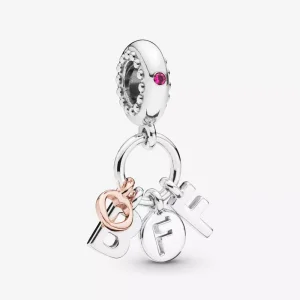 (bild till) Pandora Hängberlock Bästa Vänner För Alltid Brev 14 Karat Roséguld - 788165Ncc