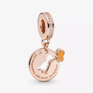 (bild till) Pandora Hängberlock Dinosaurie & Fjäril Vänskap 14 Karat Roséguld - 788180Cz