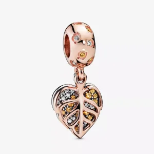 (bild till) Pandora Hängberlock Mousserande Löv 14 Karat Roséguld - 788247Cz